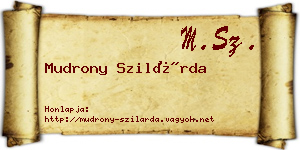 Mudrony Szilárda névjegykártya